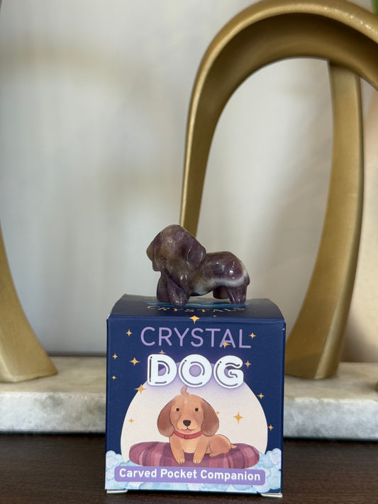 Crystal Dog Pocket Companion Carving