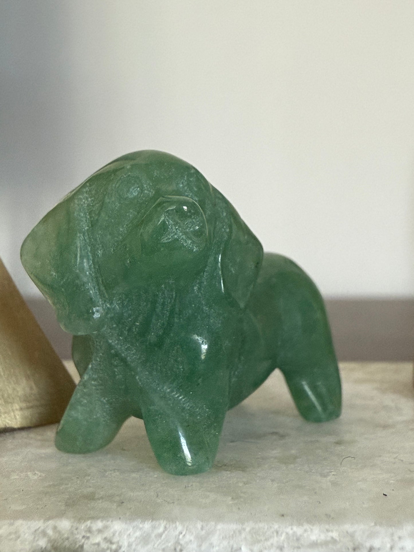 Crystal Dog Pocket Companion Carving