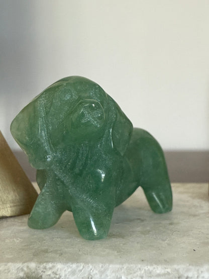 Crystal Dog Pocket Companion Carving
